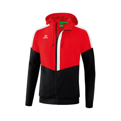 Erima Trainingsjacke Squad Tracktop Jacke mit Kapuze rot/schwarz/weiss Herren